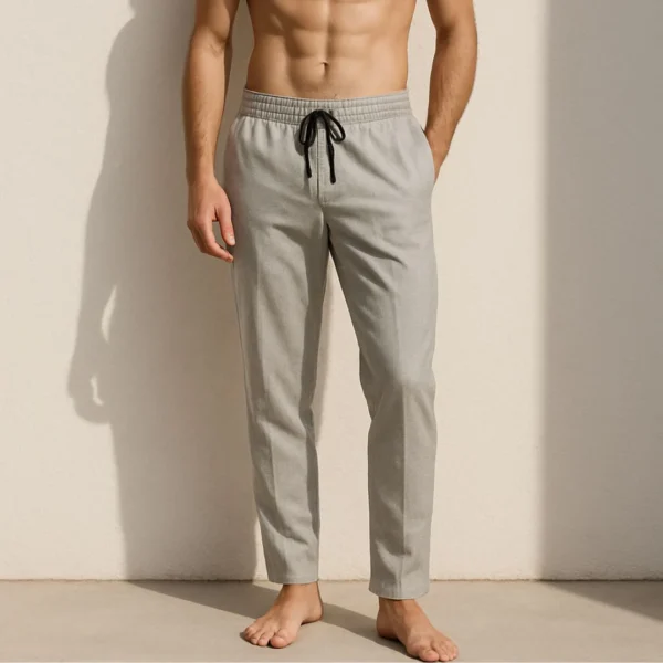 Lightweight Tapered Lounge Pants with Contrast Drawstring